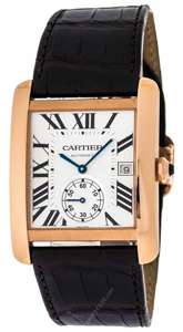 Luxury Cartier Watch with Black Leather Strap