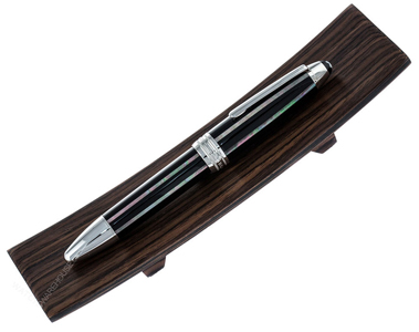 Luxury Black Resin Pen on Wooden Stand